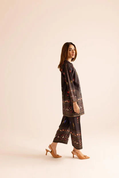 Stitched 2 Piece Printed Shirt and Trouser – Elegant Floral Fusion