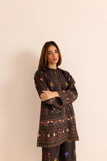 Stitched 2 Piece Printed Shirt and Trouser – Elegant Floral Fusion