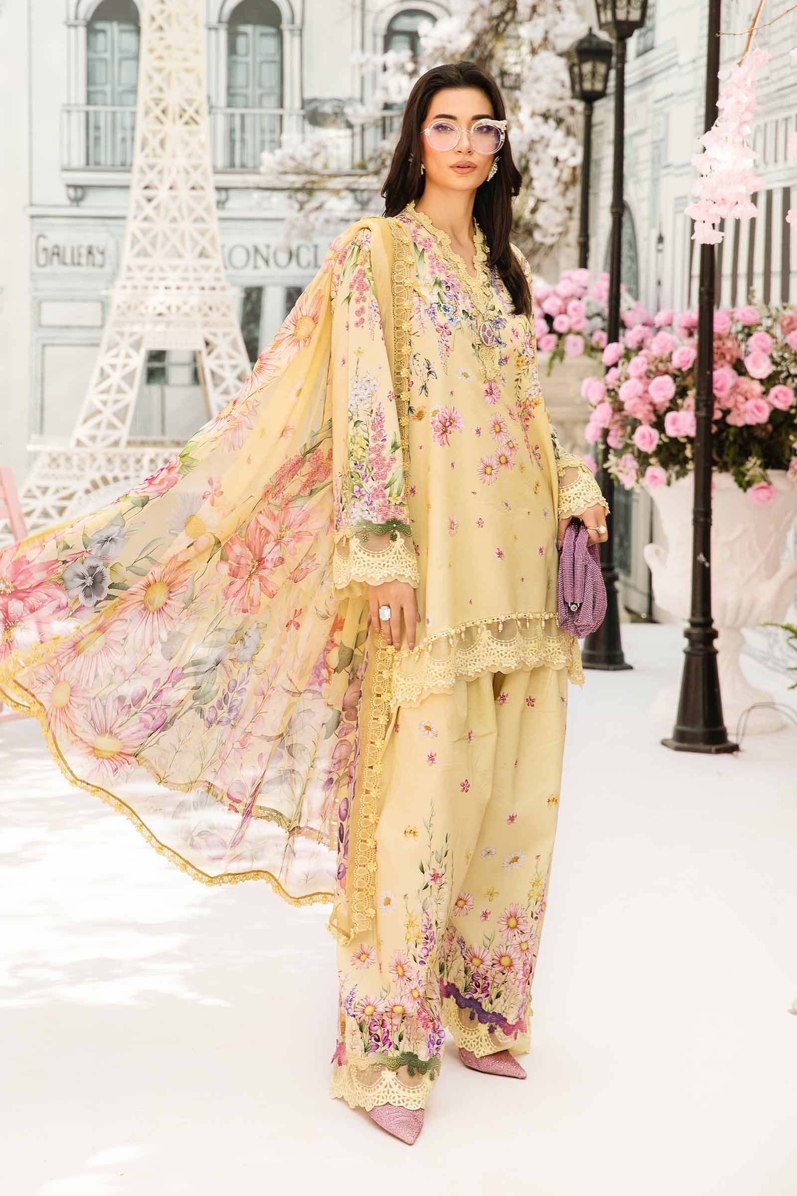 Sunlit Charm – 3 Piece Yellow Lawn Suit with Embroidered Patti & Chiffon Dupatta
