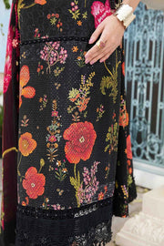 Maria.B Unstitched 3 Piece Airjet Lawn Suit in Black with Bold Digital Floral Prints
