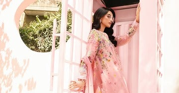 Maria.B Summer 2025 Lawn with 3 Piece Rosy Pink Unstitched Embroidered Ensemble