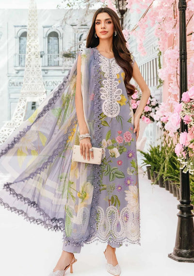 Elegant Spring Lilac with Maria.B 3 Piece Unstitched Embroidered Lawn Suit