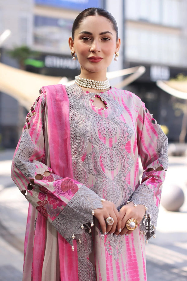 Luxury Digital Print Linen 3 Piece Suit with Heavy Embroidery & Printed Dupatta